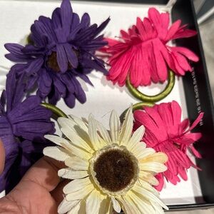 Floral napkin rings Set of 5